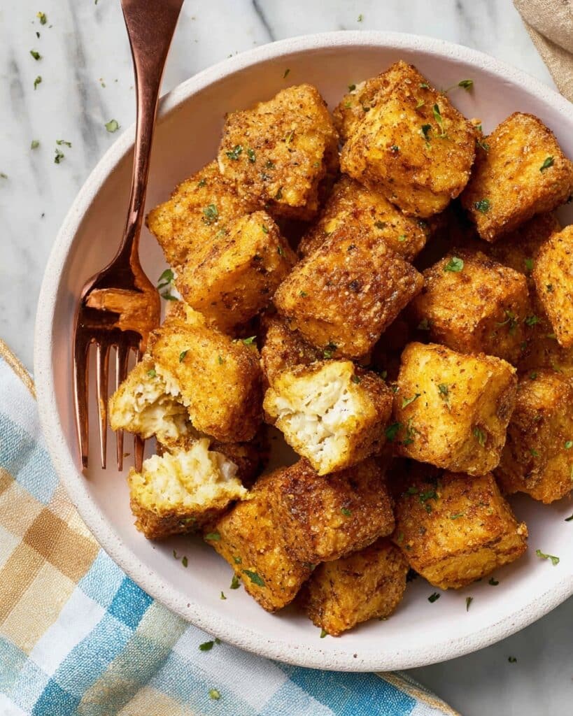 Crispy Nutritional Yeast Tofu Bites (Air Fryer or Oven) Recipe