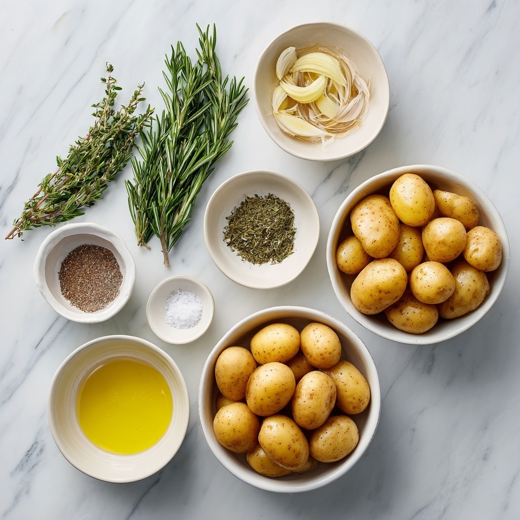 The image shows a skewer with ten roasted baby potatoes lined up in a row on a black grill. The potatoes have a shiny, wrinkled golden-brown skin with some darker charred spots and small bits of green herbs sprinkled on them. The skewer has metal loops at both ends, holding the potatoes in place, and the background shows the grill bars with faint smoke or heat rising. The scene is focused closely on the potatoes, highlighting their texture and roasting details. Photo taken with an iphone --ar 4:5 --v 7