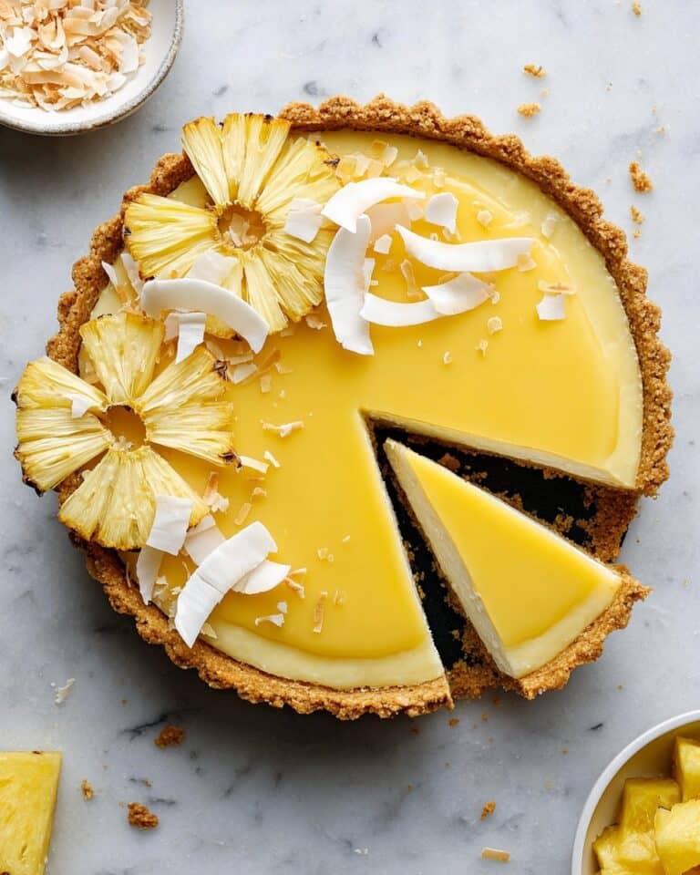 Pineapple Coconut Panna Cotta Tart Recipe