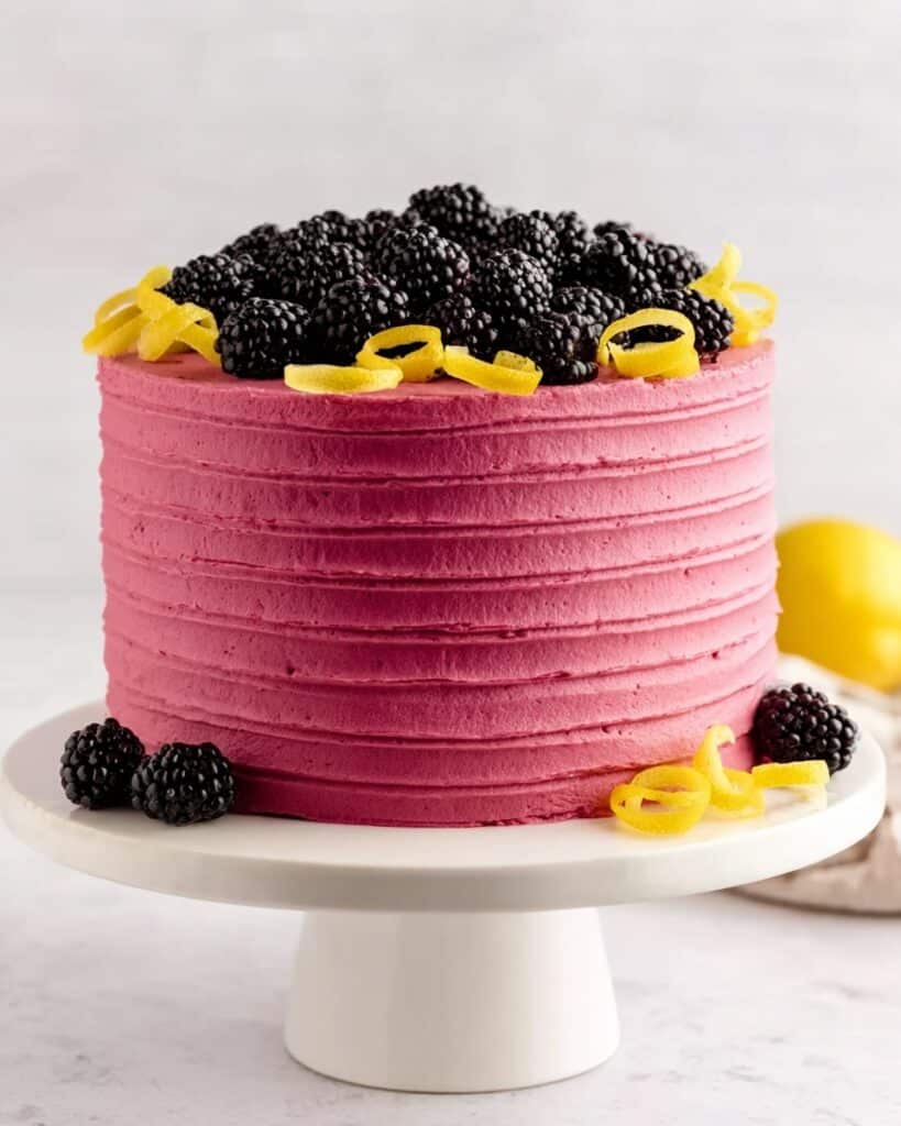 3 Layer Gluten Free Lemon Blackberry Cake Recipe