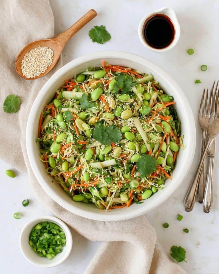 Edamame Salad with Fresh Vegetables and Ginger Dressing Recipe