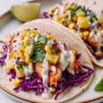 Blackened Mahi Mahi Tacos with Pineapple Corn Salsa and Chipotle Lime Sauce Recipe