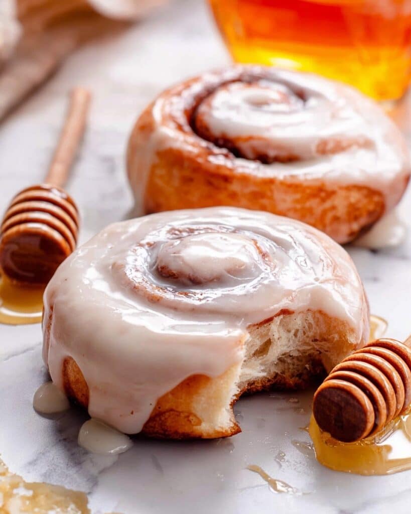Glazed Homemade Honey Buns Recipe