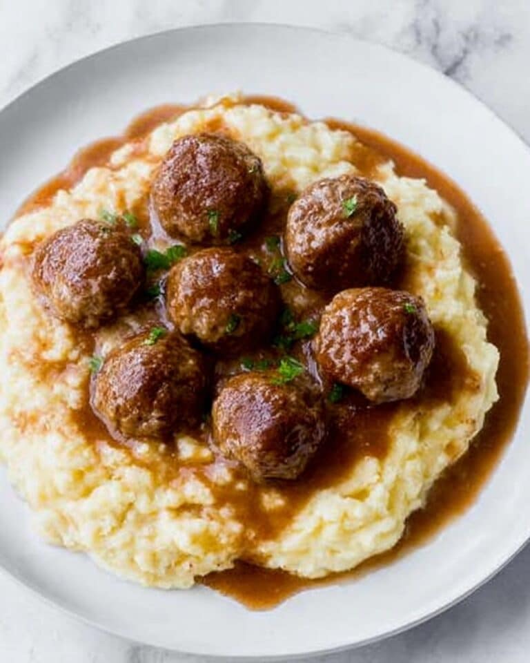 Salisbury Steak Meatballs with Mushroom Gravy Recipe