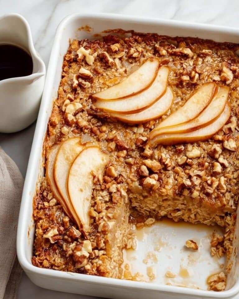 Vanilla Brown Butter Pear Baked Oatmeal Recipe