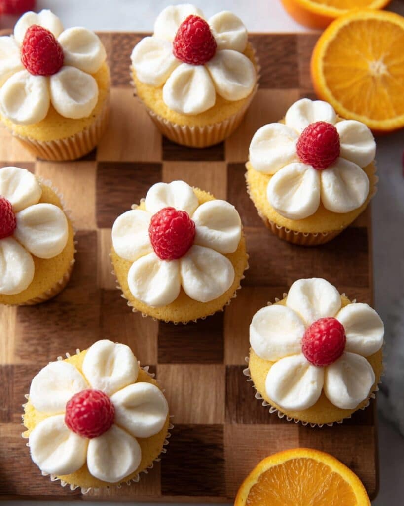 Raspberry Orange Cupcakes with Orange Ganache Recipe