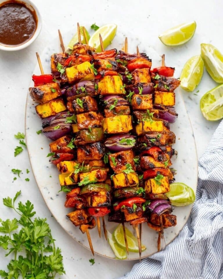 Grilled Pineapple & Tofu Kebabs Recipe