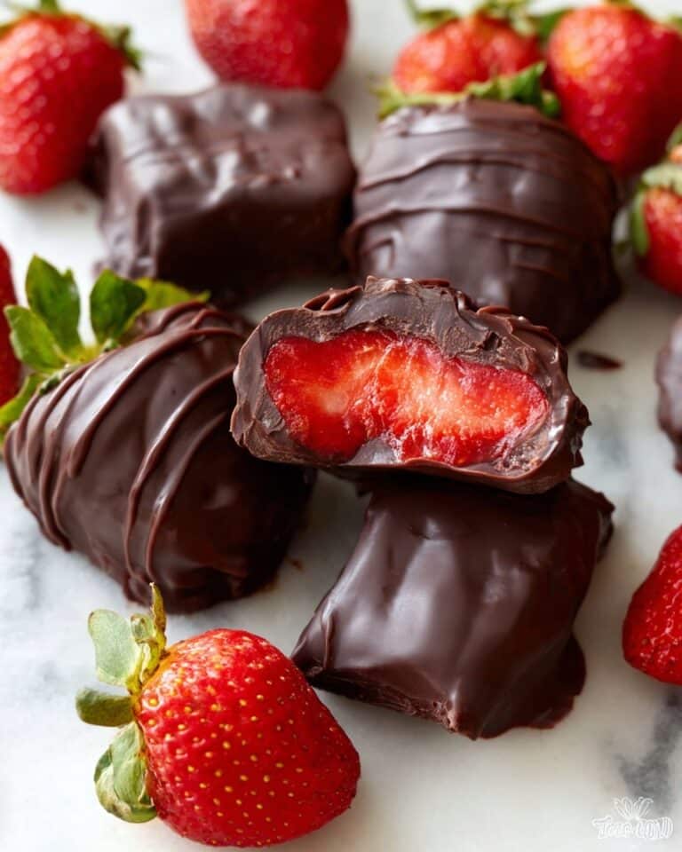 Frozen Chocolate Covered Strawberry Bites Recipe