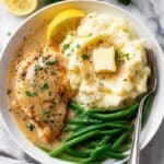 Chicken in White Wine Sauce with Lemon, Parmesan, and Cream Recipe