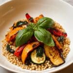 Easy Summer Farro Salad with Roasted Vegetables Recipe