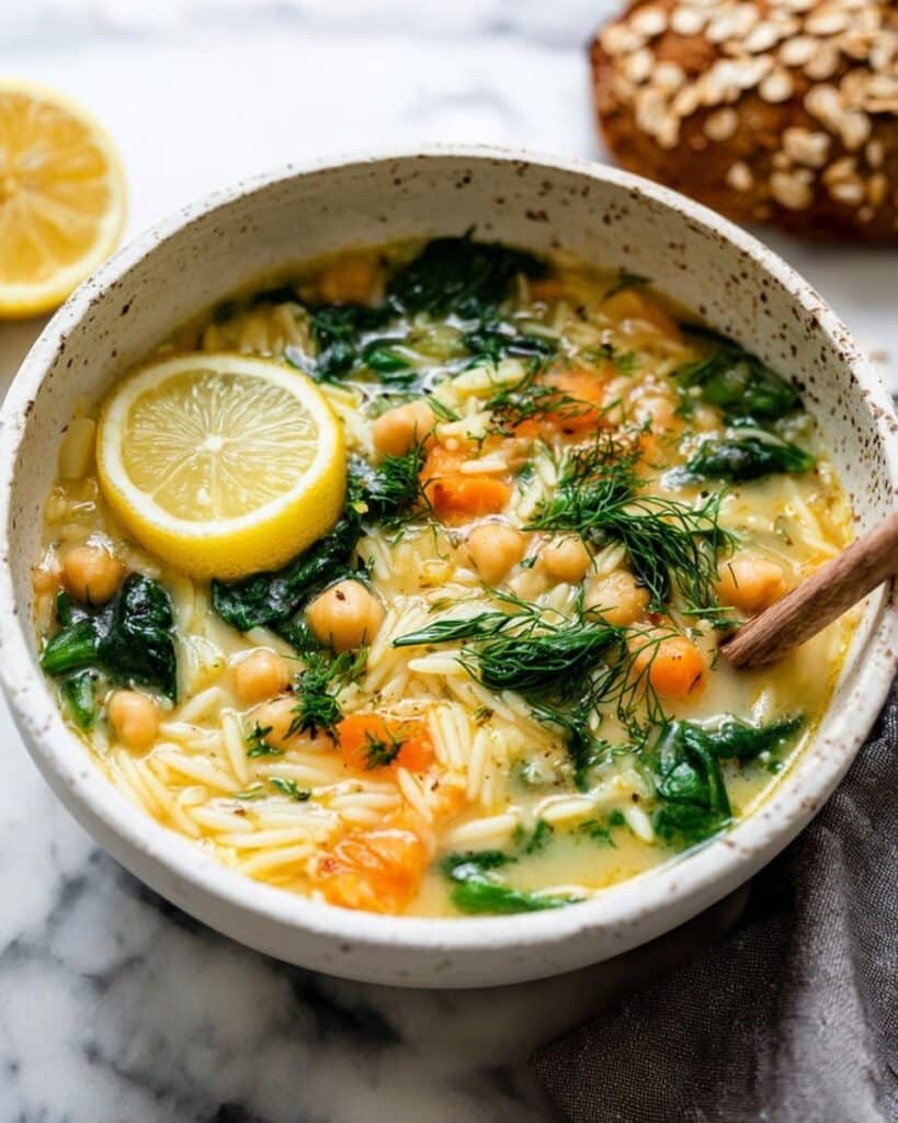 Lemon Chickpea Orzo Soup Recipe
