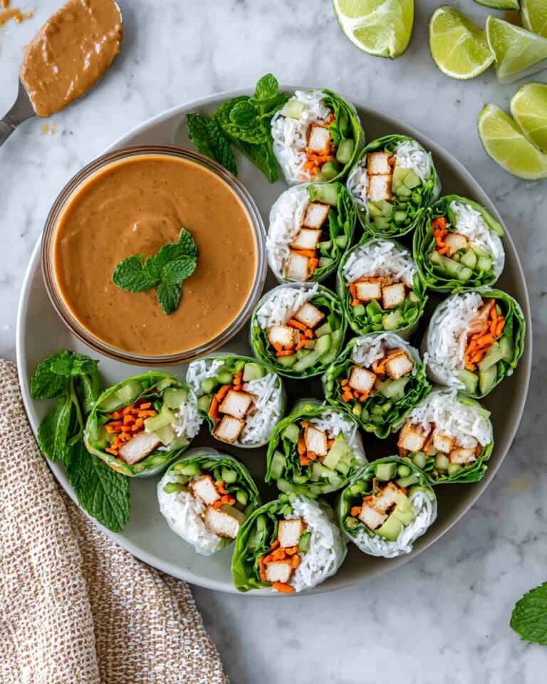 Vegan Green Summer Rolls with Peanut Sauce Recipe