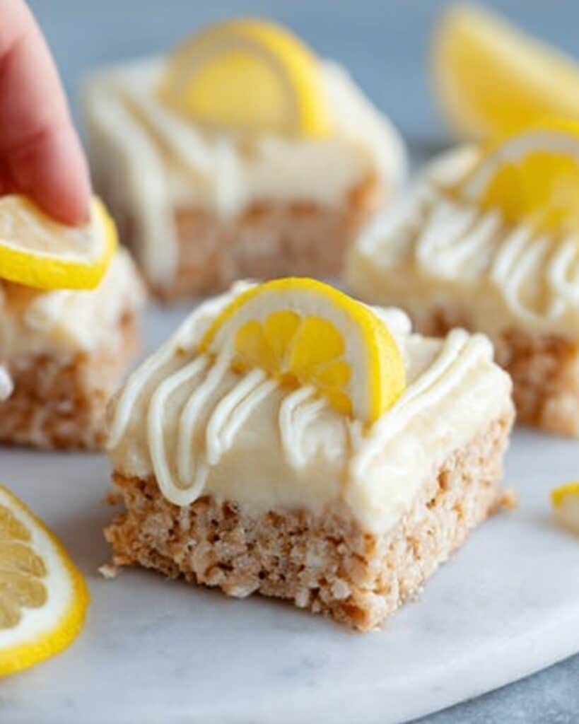 No Bake Lemon Cheesecake Rice Krispie Treats Recipe