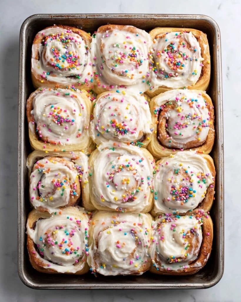 Funfetti Cinnamon Rolls with Cream Cheese Frosting Recipe