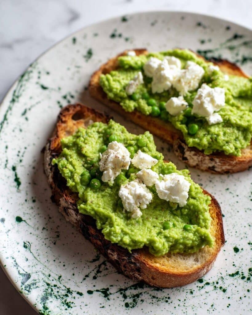 Pea Pesto and Goats’ Cheese Bruschetta Recipe