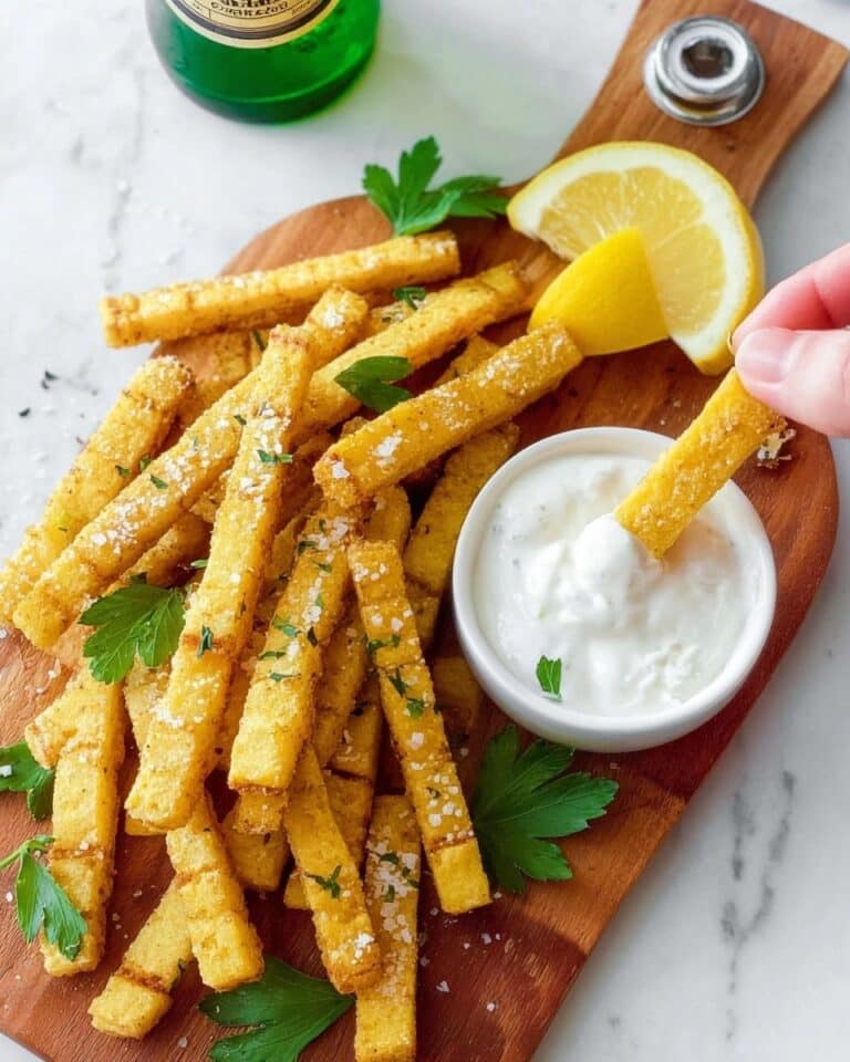 Chickpea Fries with Lemon Tahini Dip Recipe