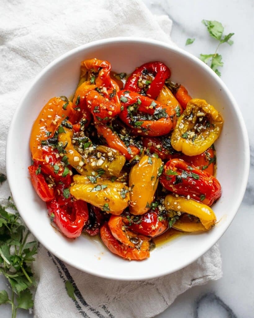 Roasted Mini Bell Peppers with Balsamic and Garlic Recipe