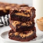 Peanut Butter Brownies {Fudgy and Chewy} Recipe
