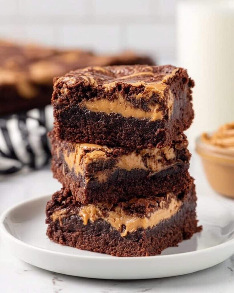 Peanut Butter Brownies {Fudgy and Chewy} Recipe