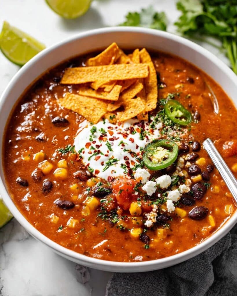 Vegan Lentil Tortilla Soup Recipe