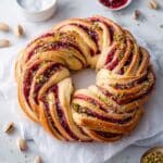 Raspberry and Pistachio Wreath Recipe