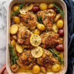 Roasted Lemon Rosemary Chicken Thighs with Potatoes Recipe