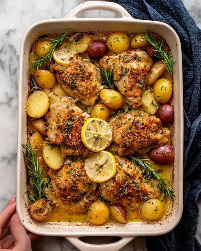 Roasted Lemon Rosemary Chicken Thighs with Potatoes Recipe