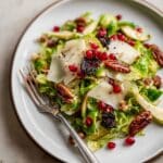 Shaved Brussels Sprout Salad with Honeycrisp Apple, Dried Cherries, Pomegranate, and Lemon Vinaigrette Recipe