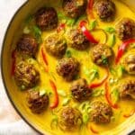 Jerk Beef Meatballs in Coconut Curry Sauce Recipe