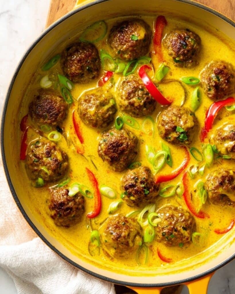 Jerk Beef Meatballs in Coconut Curry Sauce Recipe