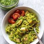 Chicken Pesto Paleo Spaghetti Squash {Whole30, Low Carb} Recipe