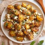 Baked Feta Potatoes with Roasted Garlic, Lemon, and Fresh Basil Recipe