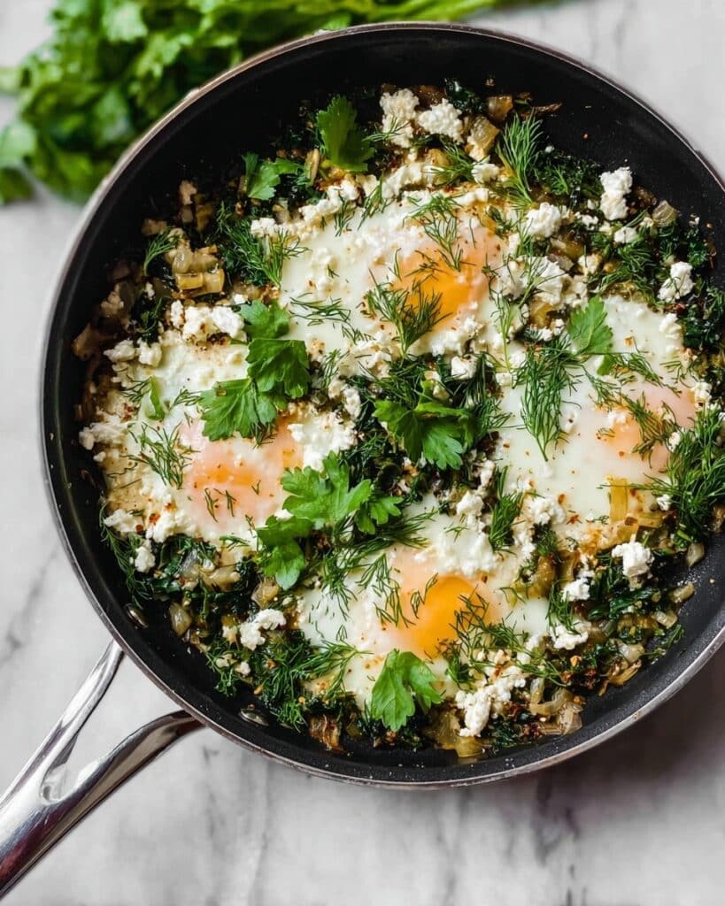 Stove Top Green Shakshuka with Feta Recipe