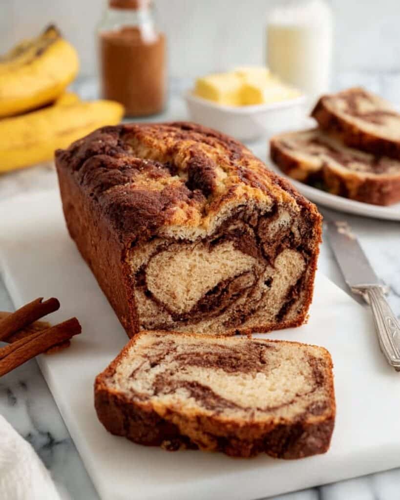 Cinnamon Swirled Banana Bread Recipe
