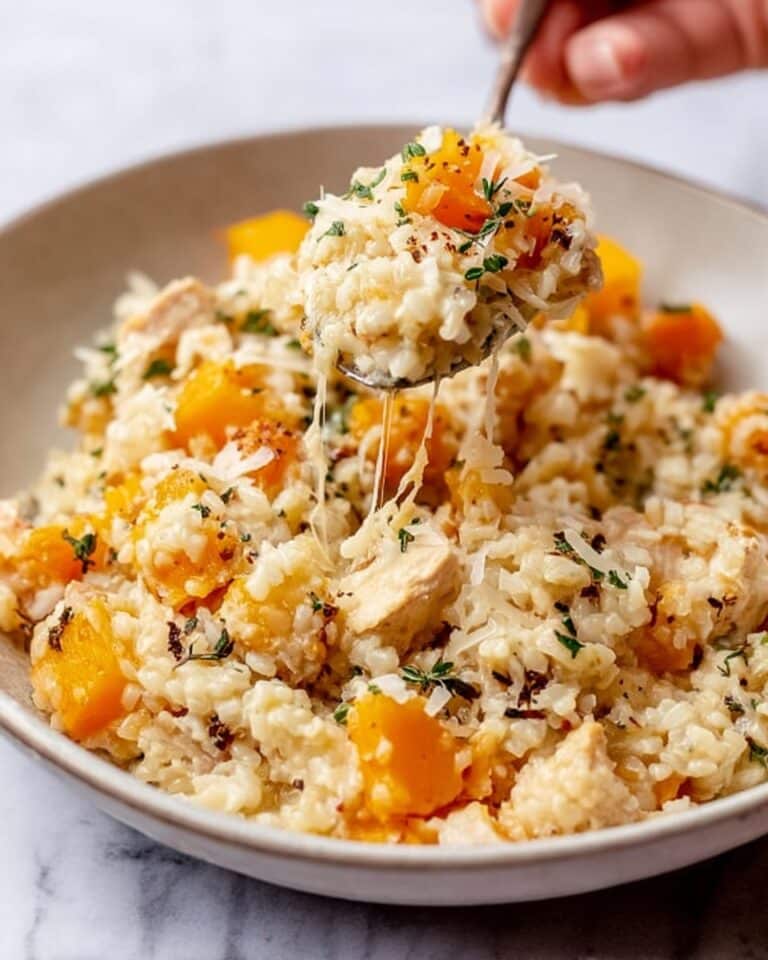 Cheesy Chicken, Butternut Squash and Cauliflower Rice Skillet Recipe