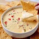 Vegan White Queso with Green Chiles and Potatoes Recipe