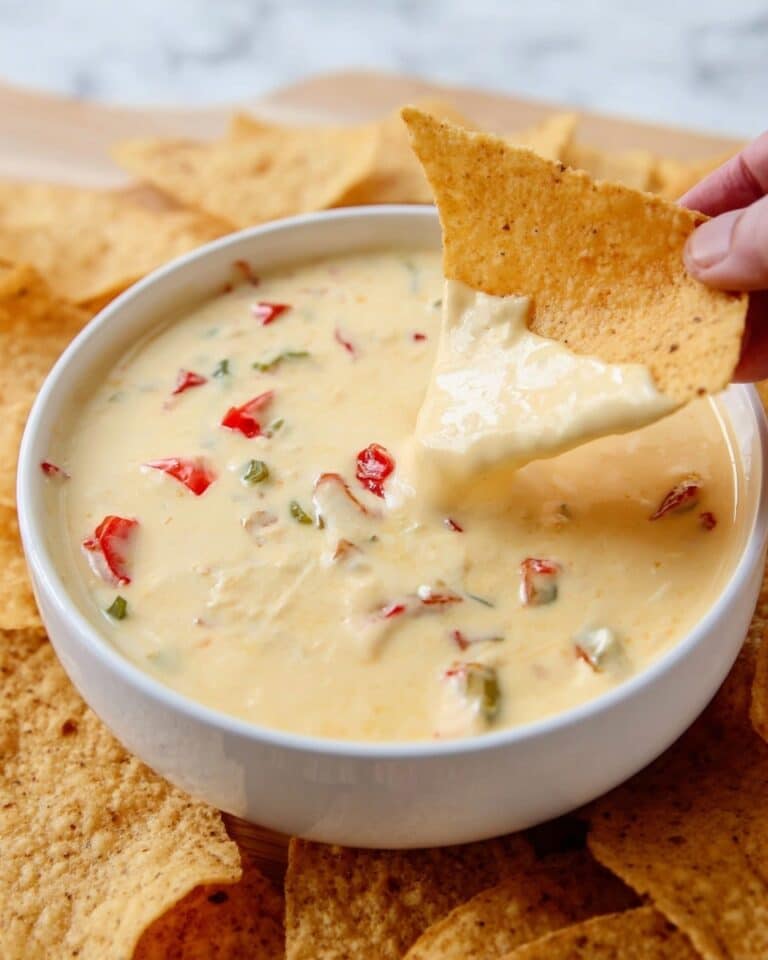 Vegan White Queso with Green Chiles and Potatoes Recipe