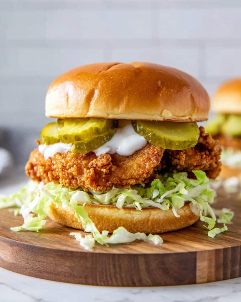 Crispy Chicken Sandwich with Dill Pickle Ranch Sauce Recipe