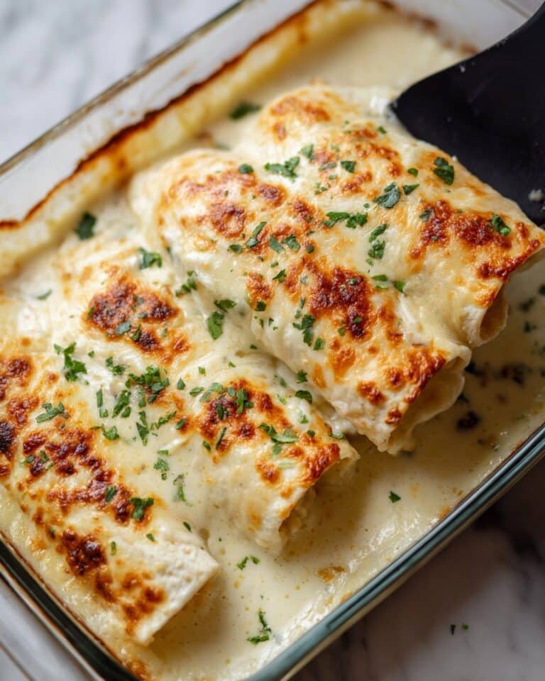 Shredded Chicken Enchiladas with Cheesy Sour Cream Sauce Recipe