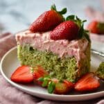 Vegan Strawberry Matcha Latte Cake Recipe
