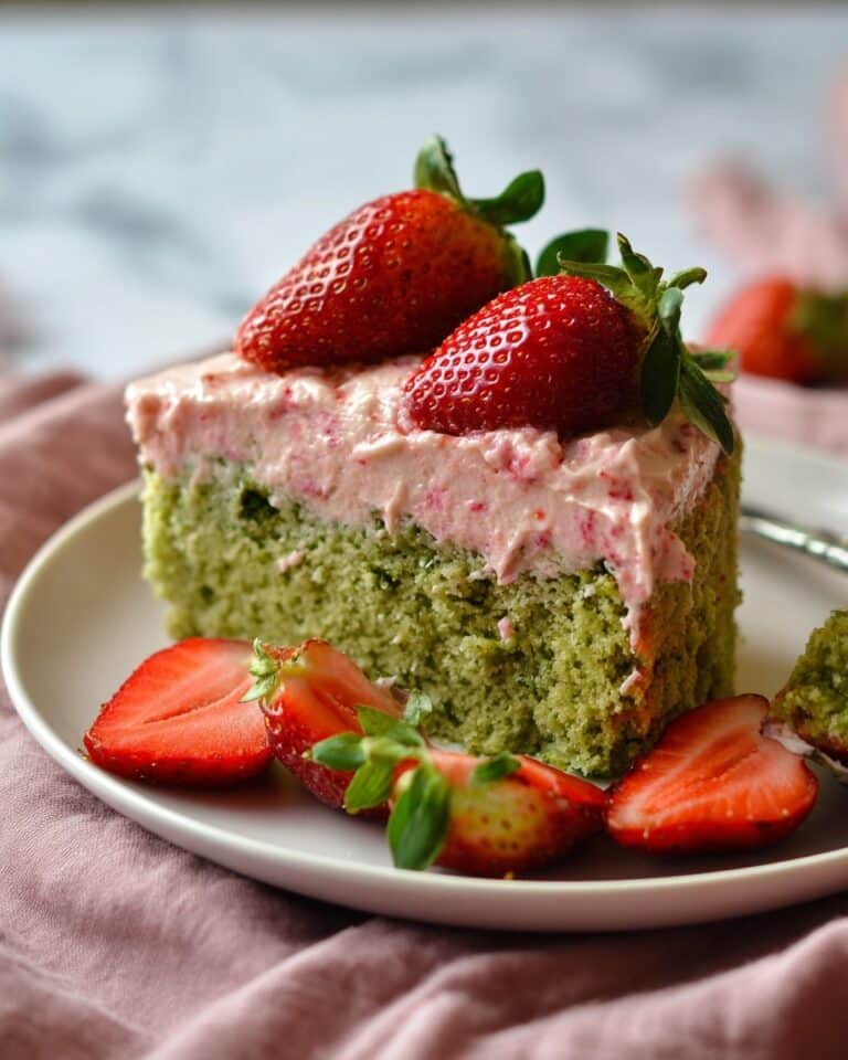 Vegan Strawberry Matcha Latte Cake Recipe