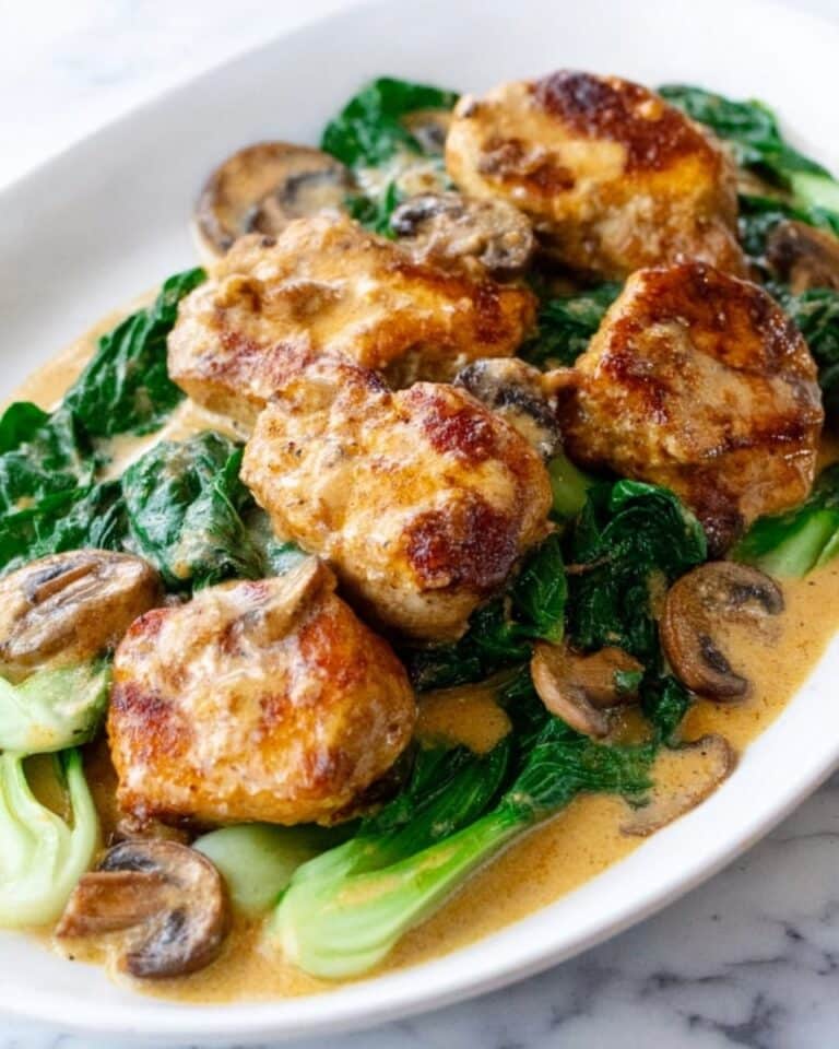Easy Smothered Chicken With Bok Choy and Mushrooms Recipe