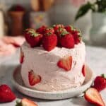 Strawberry Chocolate Cake with Strawberry Cream Cheese Frosting and Jam Filling Recipe