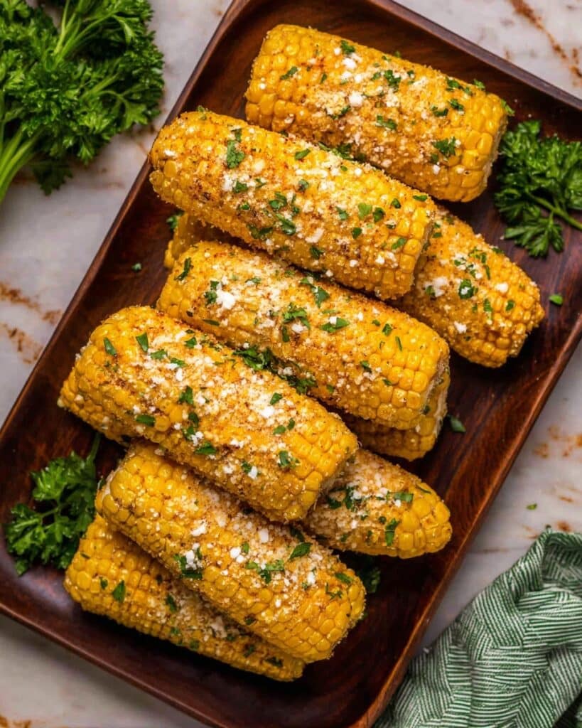 Smoked Corn on the Cob with Parmesan and Garlic Butter Recipe