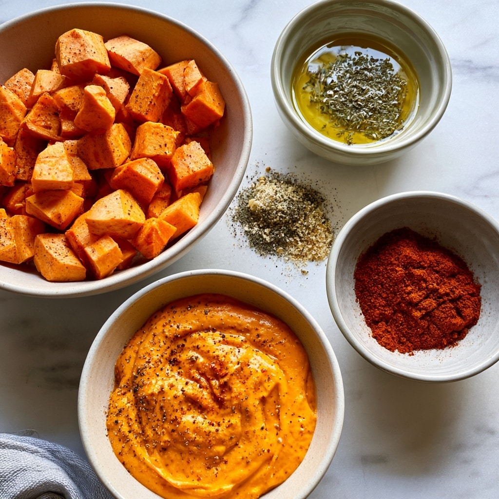 A white bowl sits on a white marbled surface, filled with a colorful, layered meal. The bottom layer is a bed of dark green leafy kale. On one side, chunks of roasted orange sweet potatoes are neatly placed. Next to the potatoes are small, chopped light brown nuts scattered in a pile. Adjacent to the nuts are thin slices of red and yellow apple, fanned out. On the opposite side, there are cooked pieces of golden brown chicken arranged closely together. Between the chicken and apples, a small pile of dark red dried cranberries adds contrast. The overall dish looks fresh and vibrant. Photo taken with an iphone --ar 4:5 --v 7