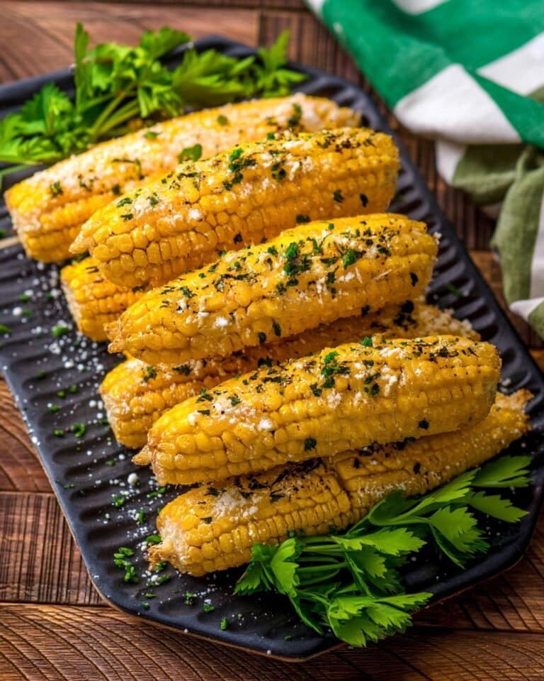 Smoked Corn on the Cob with Garlic Parmesan Butter Recipe