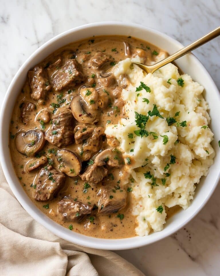 The Best Easy Slow Cooker Creamy Beef Tips and Gravy Recipe