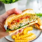 Italian Chicken Burgers with Marinara, Mozzarella, Pesto, and Greens Recipe