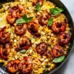 One Pan Creamed Corn Orzo with Shrimp Recipe