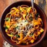 Creamy Vegan Tomato, Mushroom, and Spinach Fettuccine Recipe